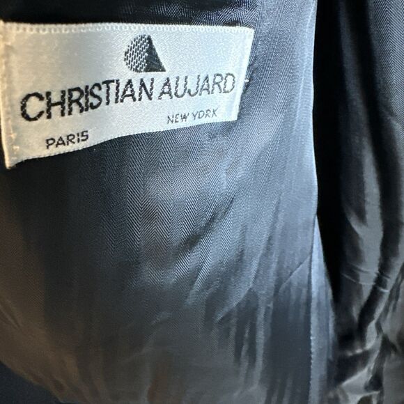 Christian Aujard Single Breasted Cashmere Blend Black 3 Button Overcoat Size 44R - Picture 9 of 16
